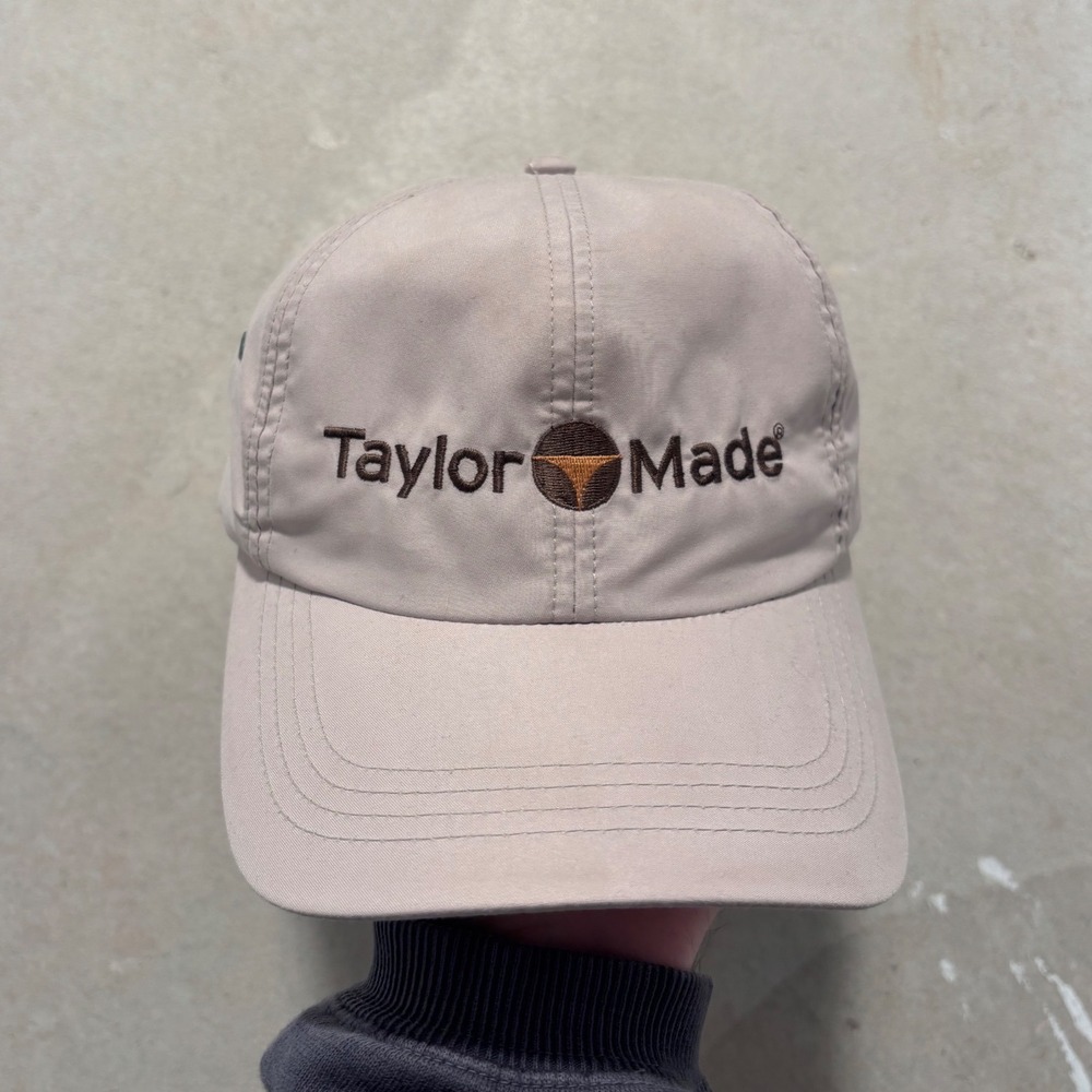 TaylorMade Golf Hat Mens Tan Khaki Find Your Game Adjustable Performance Cap